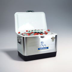 Yakimoto 54 Qt Vintage Stainless Steel Silver Cooler,Insulation Ice Chest-NEW！