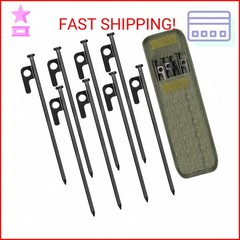 8/16/32 Pack 8in Heavy Duty Forged Steel Tent Stakes, with Storage Bag, for Camp