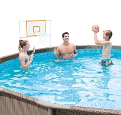 Summer Waves Pool Basketball Hoop Set 3.6ft x 37″ Above Ground Metal Frame NIB