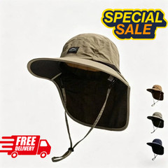 Unisex Summer Bucket Hat Wide Brim Neck Protection Quick Dry Outdoor Sunscreen
