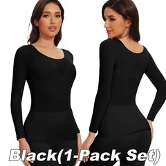 Women Ultra-Thin Long Sleeve Crew Neck Thermal Underwear High Stretch