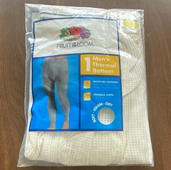 Fruit of the Loom Men’s Thermal Long Johns Base Layer Bottom Natural L/G 1 Pack