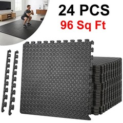 24 Tiles Puzzle Exercise Mat Interlocking 1/2»Thick Foam Floor Gym Mat