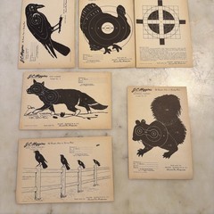 1960’s Original J.C. Higgins Sears Roebuck 4 Unique Paper Practice Targets (T25)