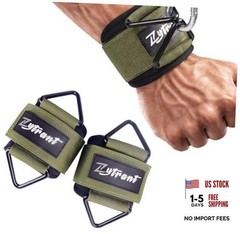 Wrist Cuffs for Cables Gym, Lifting Cuffs Wrist Straps for L(6.7″-8″) Green