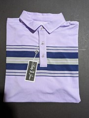 NWT MEN’S BOBBY JONES POLO, SIZE: XL, COLOR: LIGHT PURPLE/NAVY/GRAY (M5)