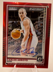 2025-26 Panini Donruss Optic Basketball Carlos Arroyo Red Auto /75