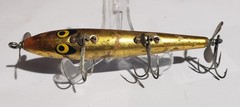 Vintage Smithwick Devils Horse Wood Top Water Lure 4 1/4″. Rare Gold Black