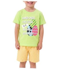 Boys 2pc Shorts Set Outfit Short Sleeve Shirt with 18 Months Easter Eggs