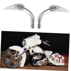 Motorcycle Mirror,10mm Motorbike Rear View Mirror Irregular Chrome Leaf Shape