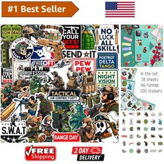100 Irregular Tactical Stickers – Waterproof Vinyl Decals for Outdoor Adventures