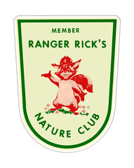 Ranger Rick Nature Club Vintage Sticker Decal