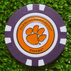 NCAA Clemson Tigers Magnetic Poker Chip w/ Removable Golf Ball Marker New