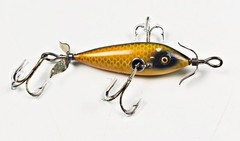 Nice Heddon 109P Dowagiac Underwater Minnow Lure Shiner Scale c 1920s