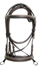 New Quality Branded Leather Cook Cross Over Bit less Bridle brown FREE shipping