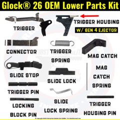 Glock 26 Lower Parts Kit OEM Gen 3 w/ Upgraded Gen 4 Ejector G26 LPK OEM + Bonus