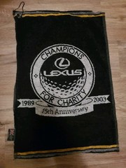 Lexus Champions For Charity 15th anniversary Golf 100% Cotton Towel Belgium Made
