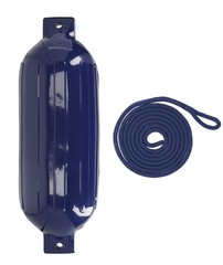 Rockville FEN110-NAVY BLUE 10″ x 30″ Marine Boat Fender, UV-Resistant/Inflatable