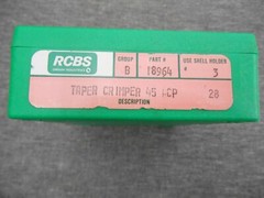 RCBS Die 45 ACP Taper Crimp Die 18964 Tool Set