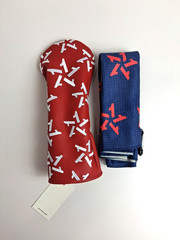 New Heads Up Golf SMU University Headcover And Waffle Towel Set