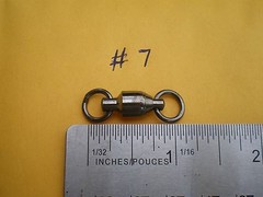 50 PCS. BLACK NICKEL BALL BEARING SWIVEL #7, W/2 SOLID RINGS 225 LBS. TEST