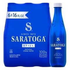 Saratoga Still Spring Water, 16 fl oz, 6-Pack Plastic Bottles