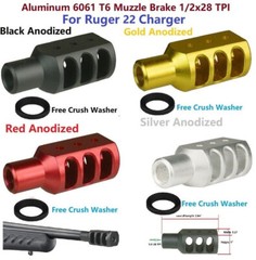 1/2»x28 TPI Thread Ruger’s 22 Charger Muzzle Brake Suppressor Color
