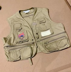 Camel Joes Fish & Game Club Light Khaki Vest – Multiple Pockets One Size~VGUC!