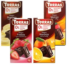 4x 75g Torras Vegan Chocolate Sugar Free Sample Set Dark Vegan Bittersweet