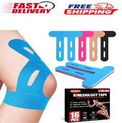 16 PCS Kinesiology Tape for Knees, 4 Colors Knee Support Tape, Precut Knee Tape