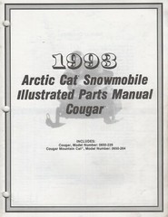 1993 ARCTIC CAT SNOWMOBILE COUGAR PARTS MANUAL 2254-856 (259)