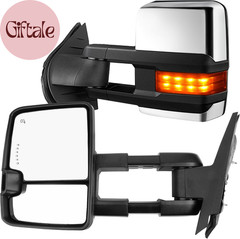 Towing Mirrors Compatible with 2008-2013 Chevy Silverado GMC Sierra, Power Heate