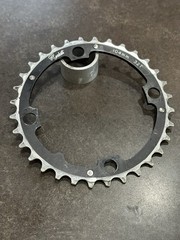 Rocket Ring Middle Chainring, 104 BCD, 32 Tooth. Black.