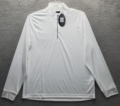 Greg Norman Golf Performance 1/4 Zip Pullover Mens M White Long Sleeve G7S22K073