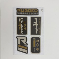 Rugged Suppressors Decal Sticker Sheet