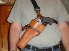 Belt holster to chest holster adapter Black/brown right/left hand