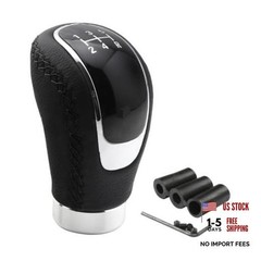 Osilly 5 Speed Shift Knob, Weighted Manual Gear Shifter Knobs, Leather Black