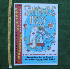 Summers Past Surf Stuff Auction Cartoon Australia 2002 GD Vintage Surfing POSTER