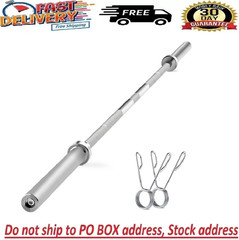 7Ft Olympic Barbell: Solid Chrome Bar for Strength Training, Weightlifting