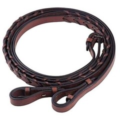 English Horse 64″ X 5/8″ X long Havana Brown Laced Leather English Bridle Reins