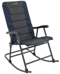 NEW Alps Mountaineering Navy Gray Folding Locking Steel Frame Rocking Chair