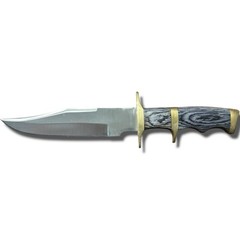 Timber Rattler Bowie Knife 10in Clip Point Fixed Blade Wood Handle Sheath