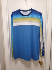 Guy Harvey Fishing Long Sleeve T-Shirt Blue XL 100% Polyester Graphic Print