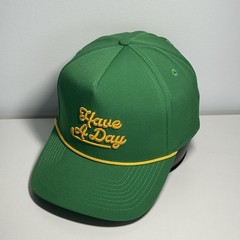 Breezy Golf Have A Day Rope Snapback Hat Cap Green / Yellow