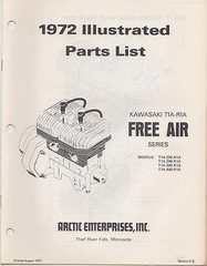 1972 ARCTIC CAT SNOWMOBILE ENGINE KAWASAKI T1A-R1A FREE AIR PARTS MANUAL (259)