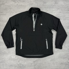 Zero Restriction Power Torque 1/4 Zip Black Windbreaker Golf Jacket Men M Preppy