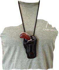 NAA 22 Mag Neck Holster Leather 1 1/8 in Barrel Form Fitted (Black Leather)
