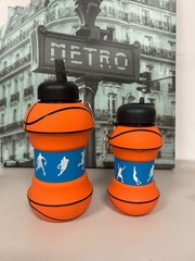 Folded Basketball Collapsible Silicone Water Bottle BPA – Free for Kids Outdoor