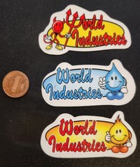 World Industries Skateboard 3 Sticker Set Vintage Flawless New Old Stock