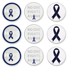 Blue Ribbon Awareness Bundle Pack of 9 Golf Ball Markers – Golf Accessories f…